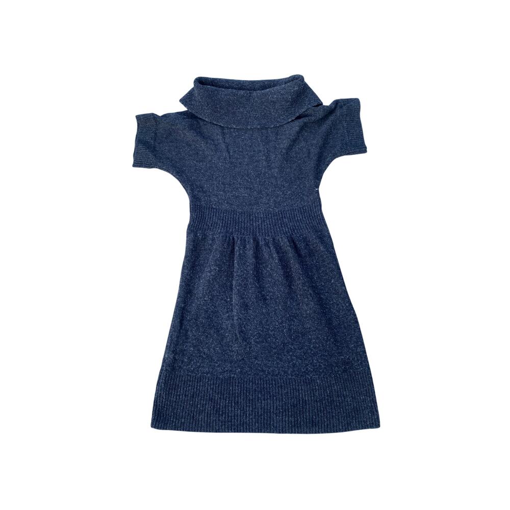 Loft Merino Wool Blend Short Sleeve Cowl Neck Dress - Gray - Size XSP